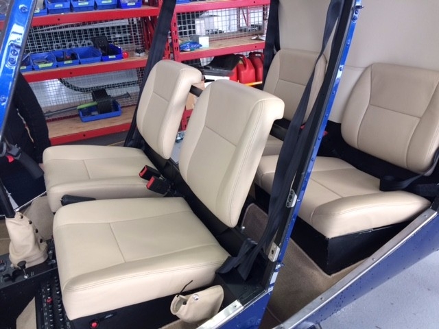 R44 TAN Leather Replacement Seat Installation with Detachable Cushions ...